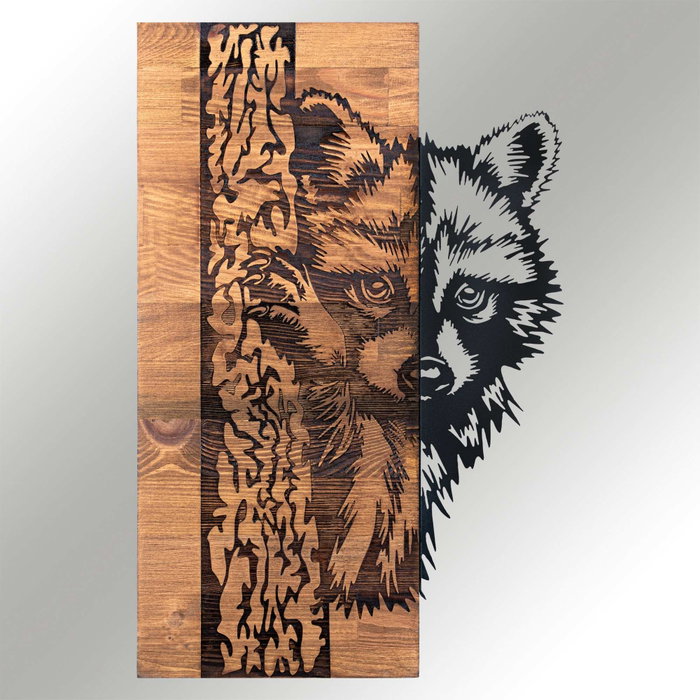 Wallity Folivora Accesorio Decorativo de Pared Negro y Nogal Wallity Folivora Accesorio Decorativo de Pared Negro y Nogal
